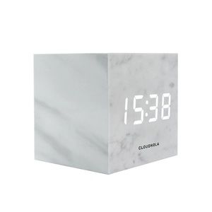 Cloudnola - White Marble Mini Block Clock